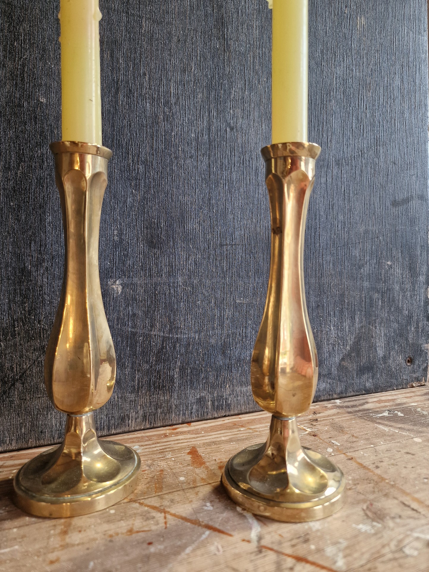 Pair of Vintage Brass Candlesticks
