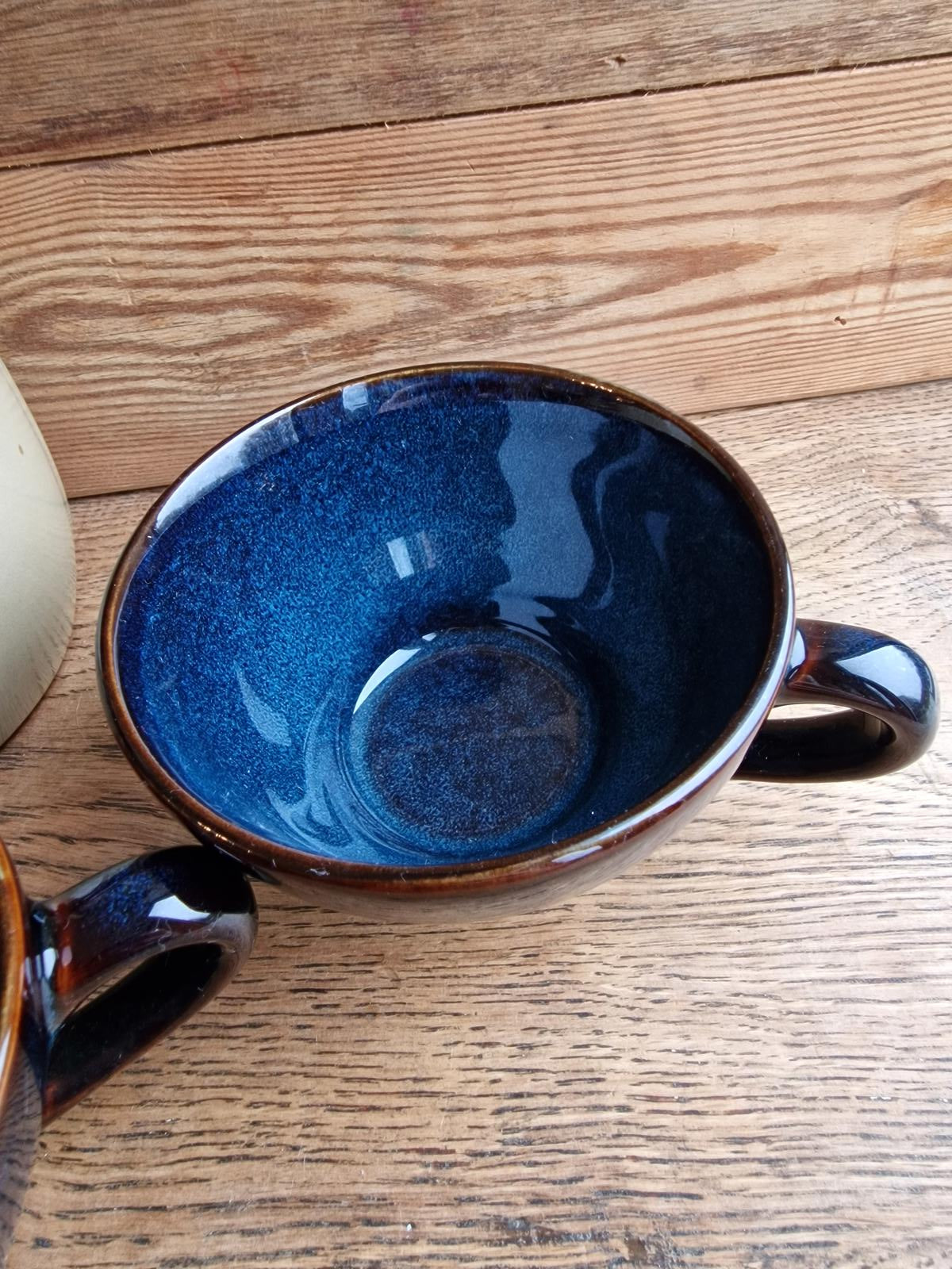 Pair of French Gres veritable (Stoneware) Cappuccino coffee cups. 250ml