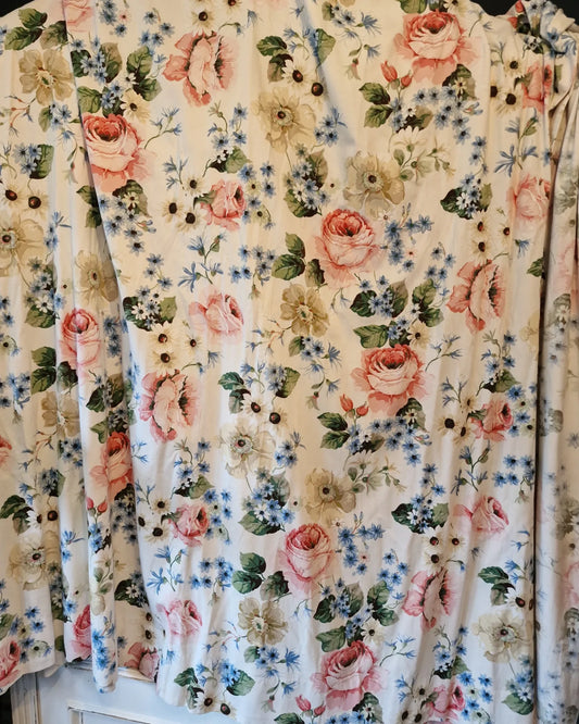 Pair of Vintage Floral Curtains