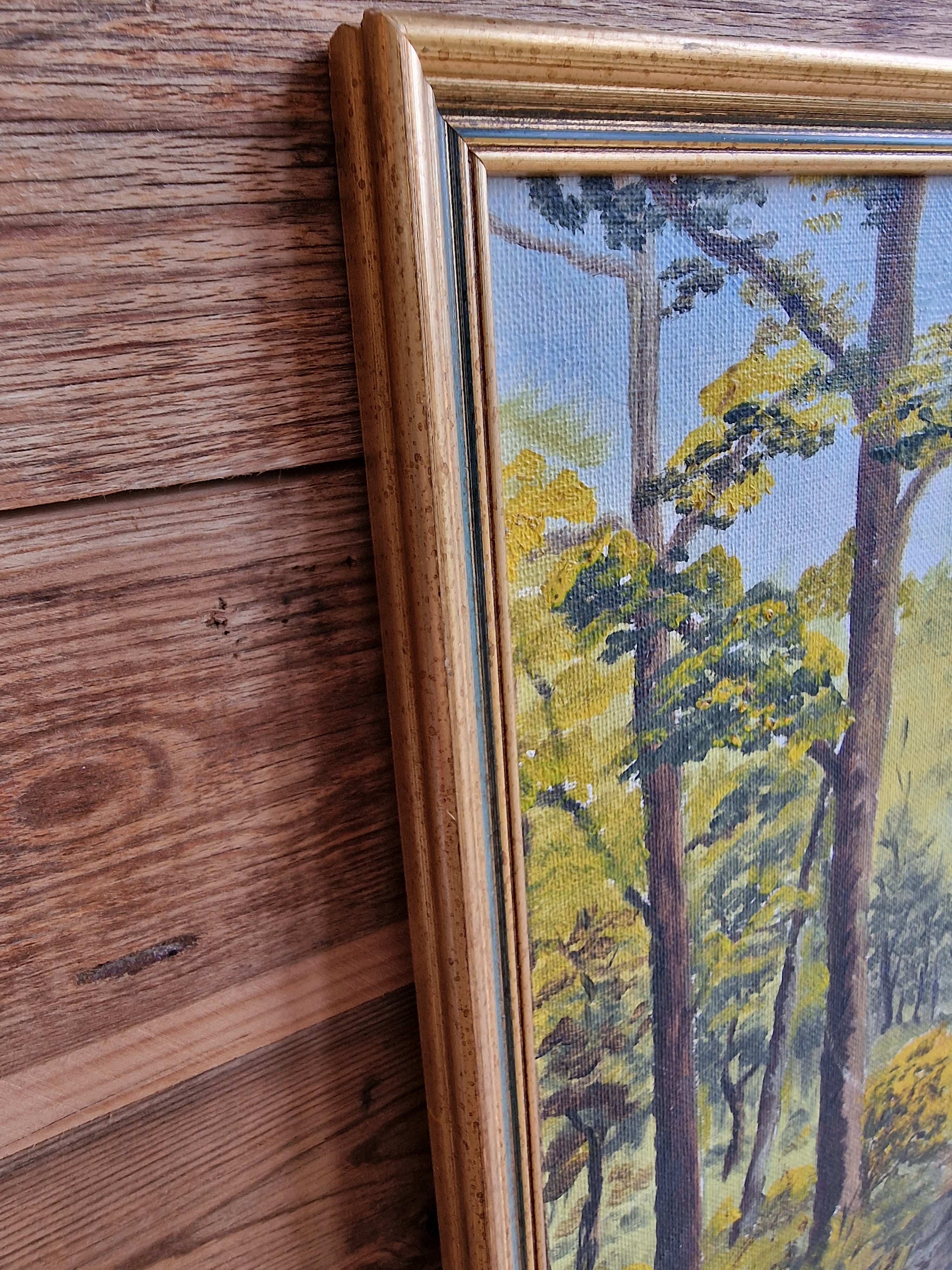 Vintage Landscape Oil On Board