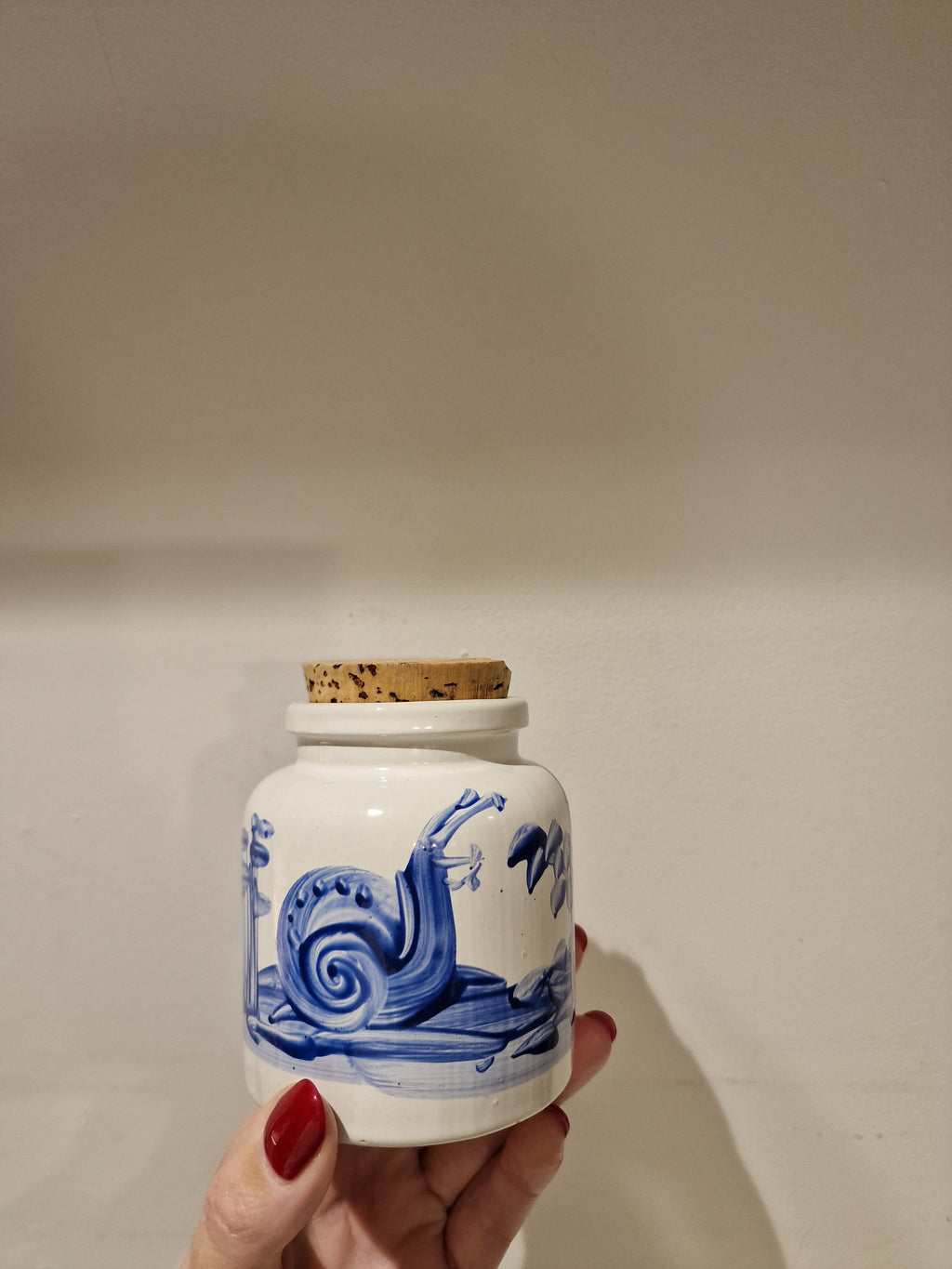 Blue & White Mustard Jar