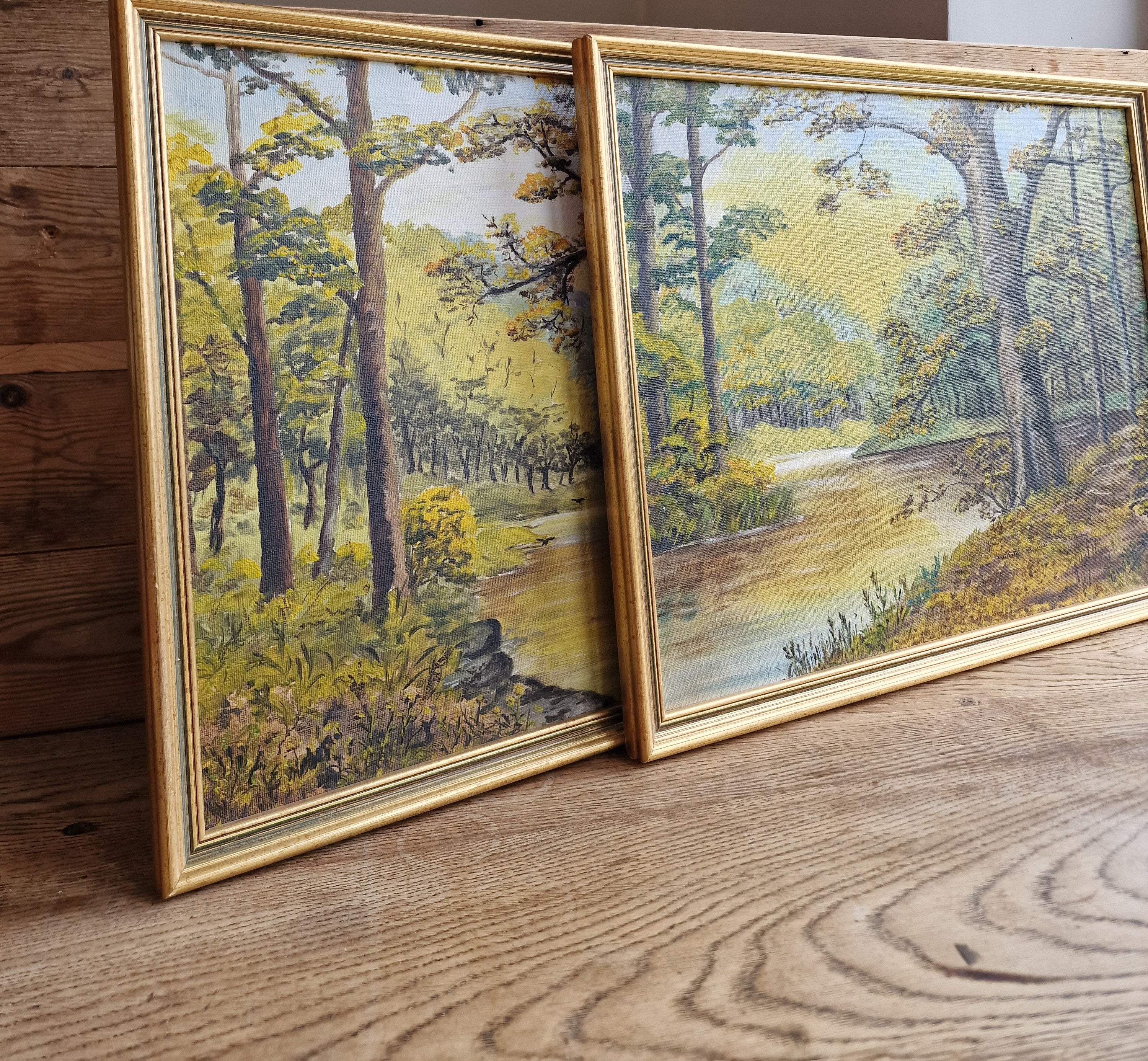 Vintage Landscape Oil On Board