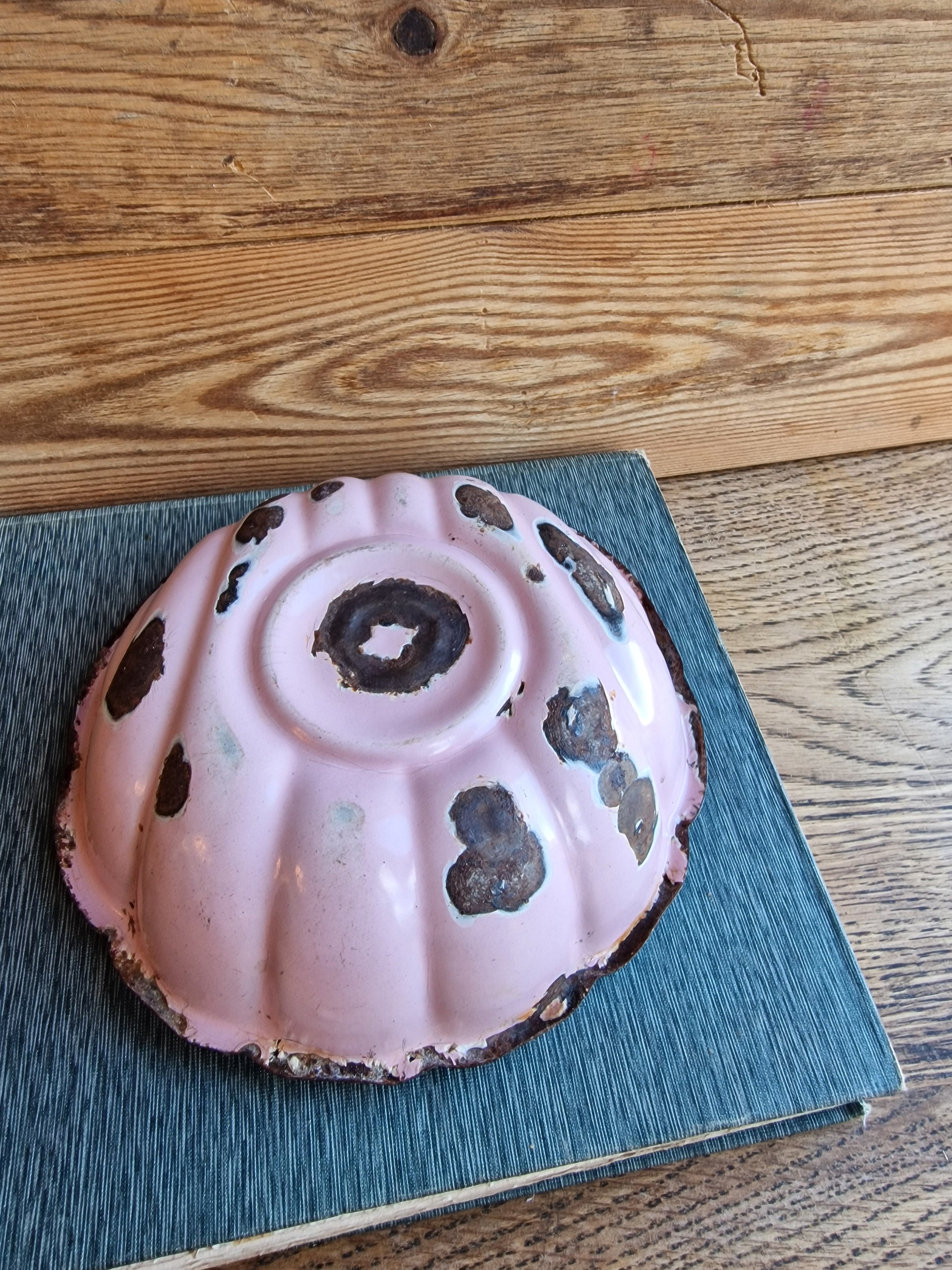 Pink Enamel Chamberstick