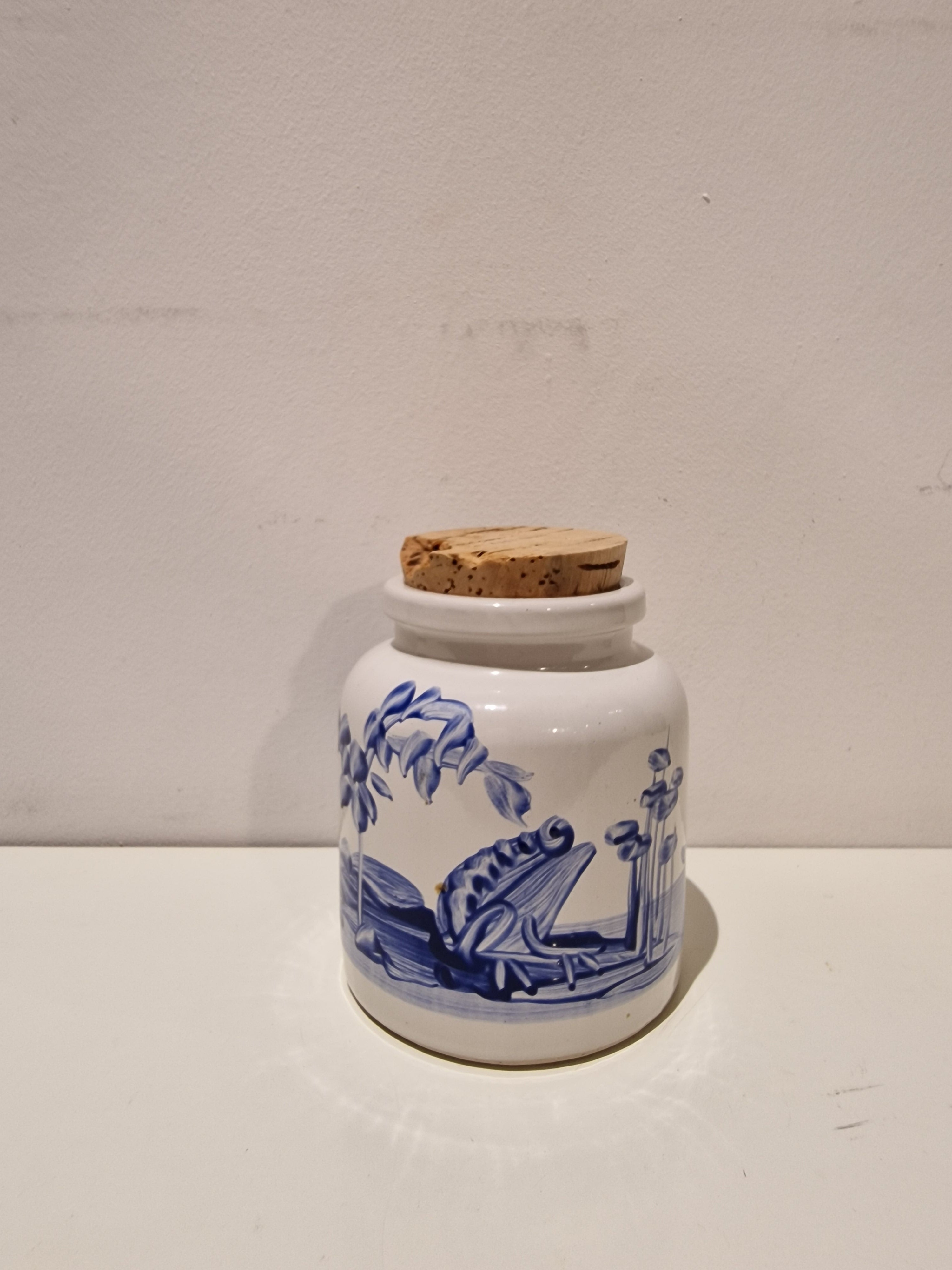 Blue & White Mustard Jar