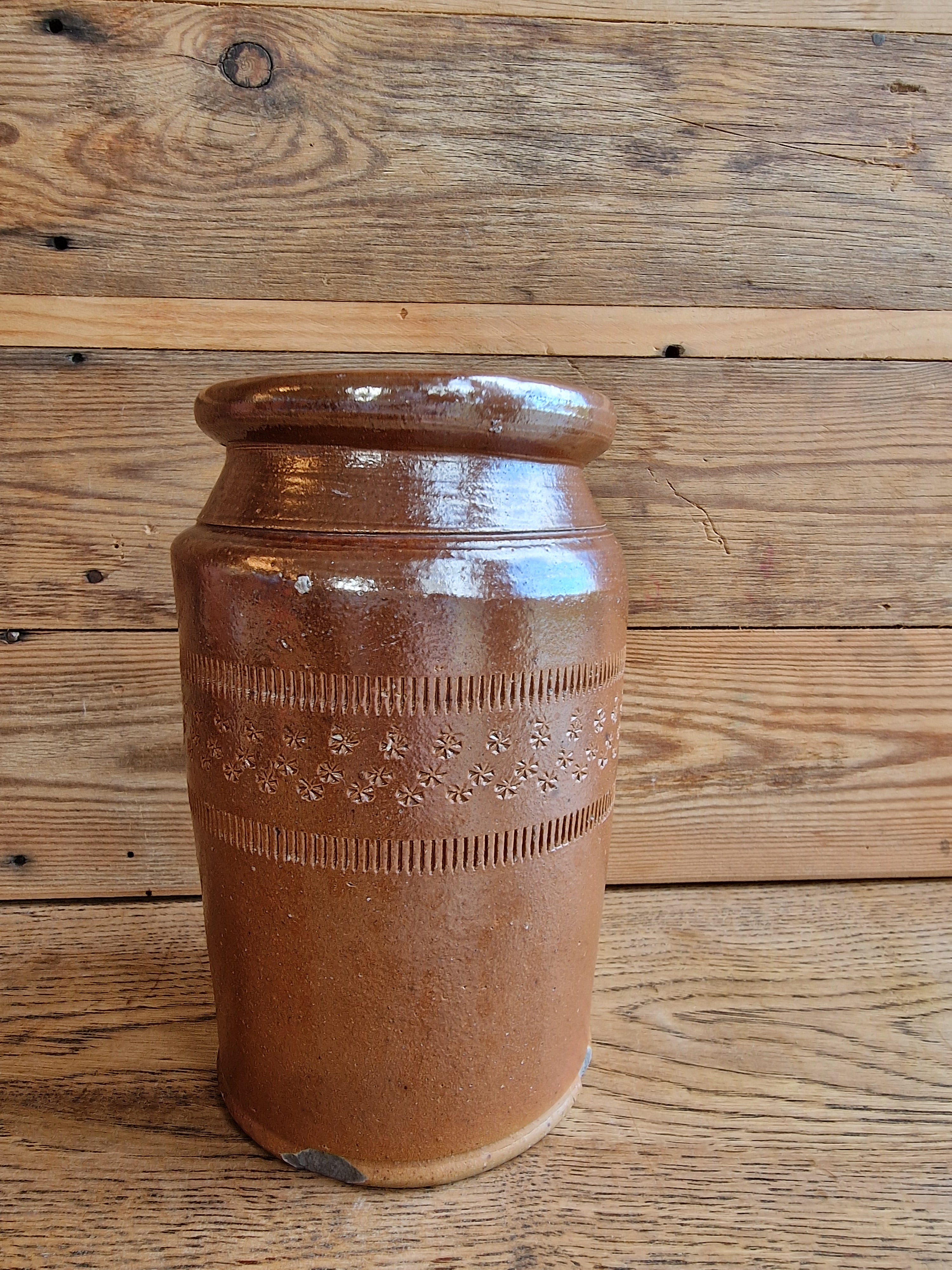 Brown Stoneware Jar