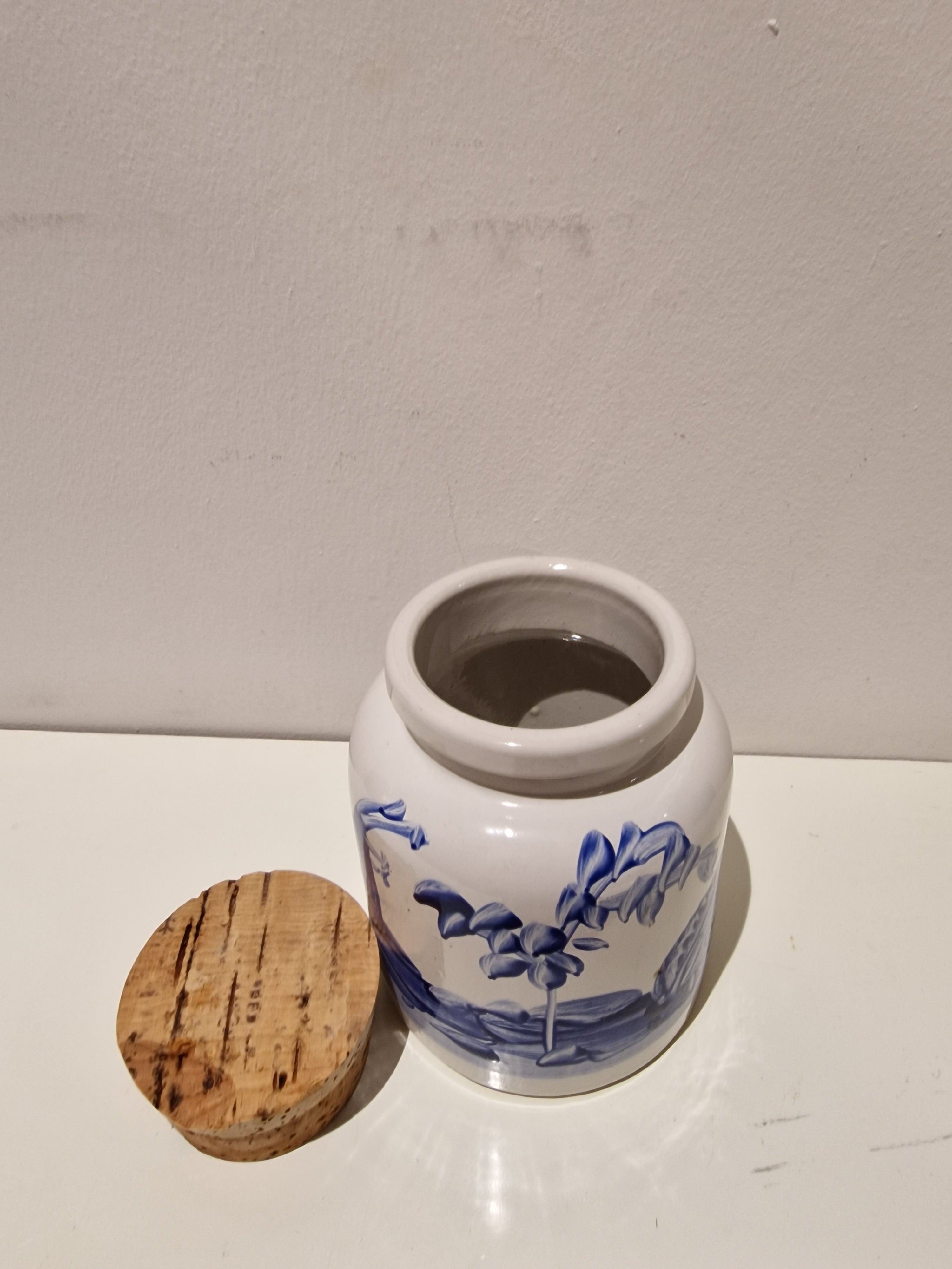 Blue & White Mustard Jar