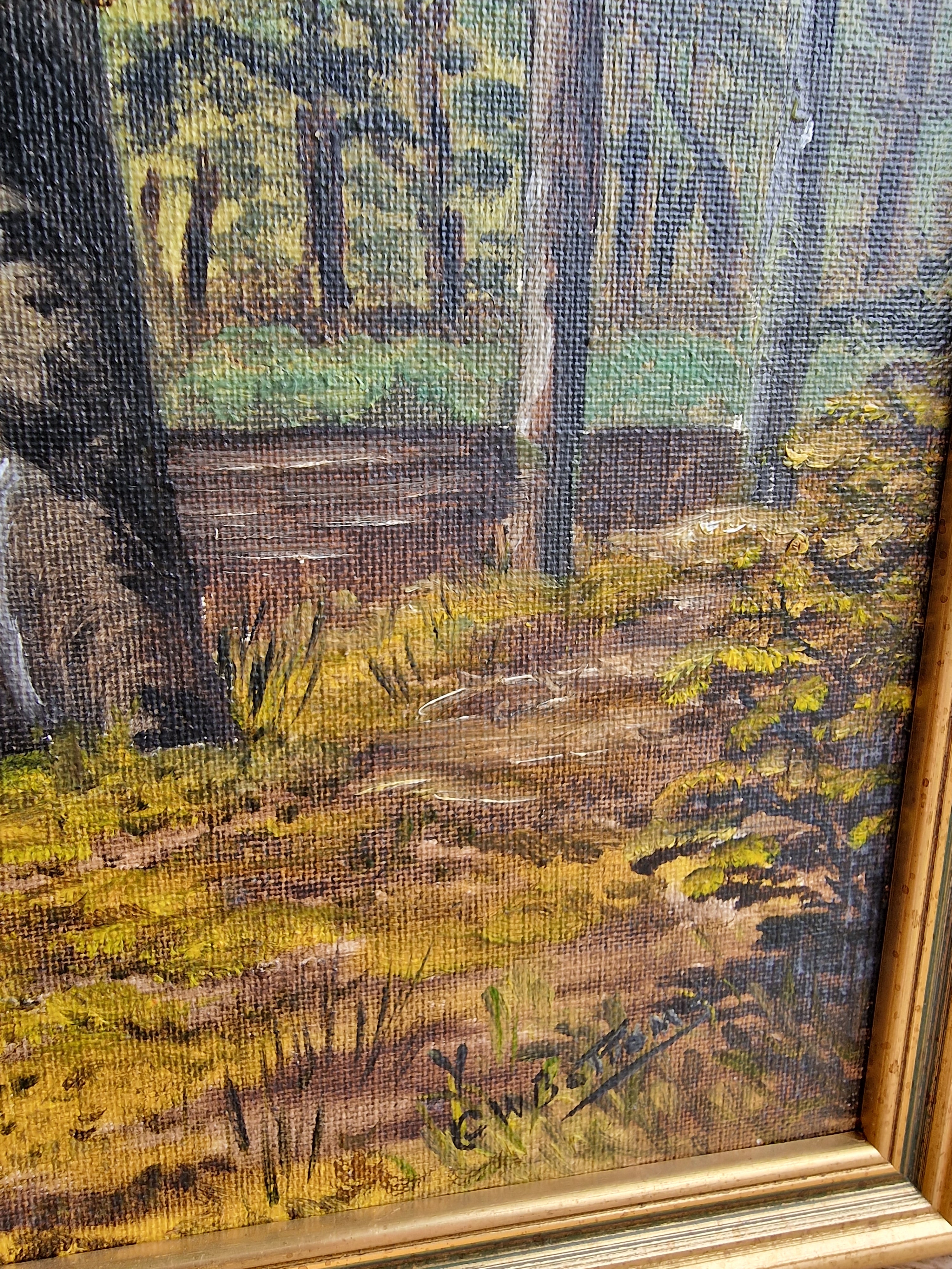 Vintage Landscape Oil On Board