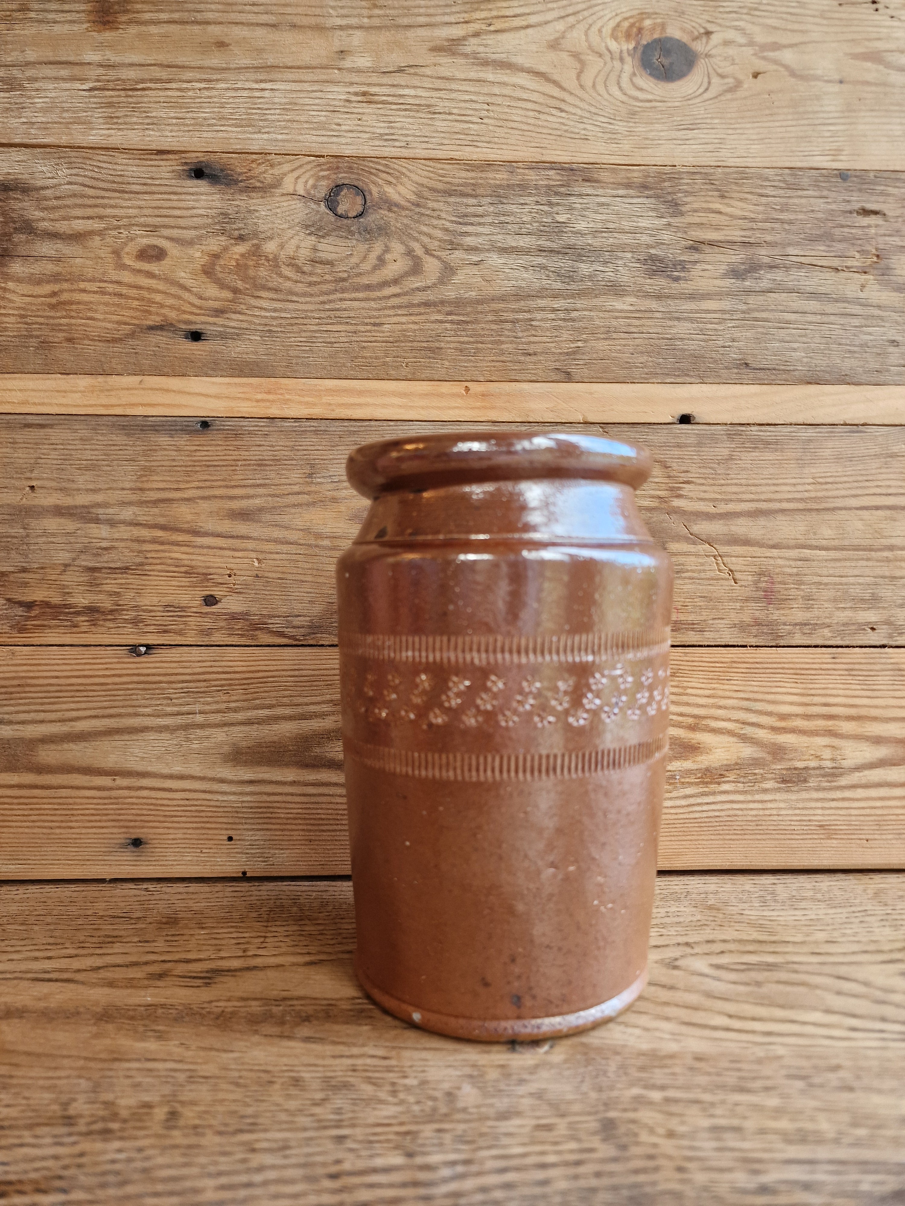 Brown Stoneware Jar