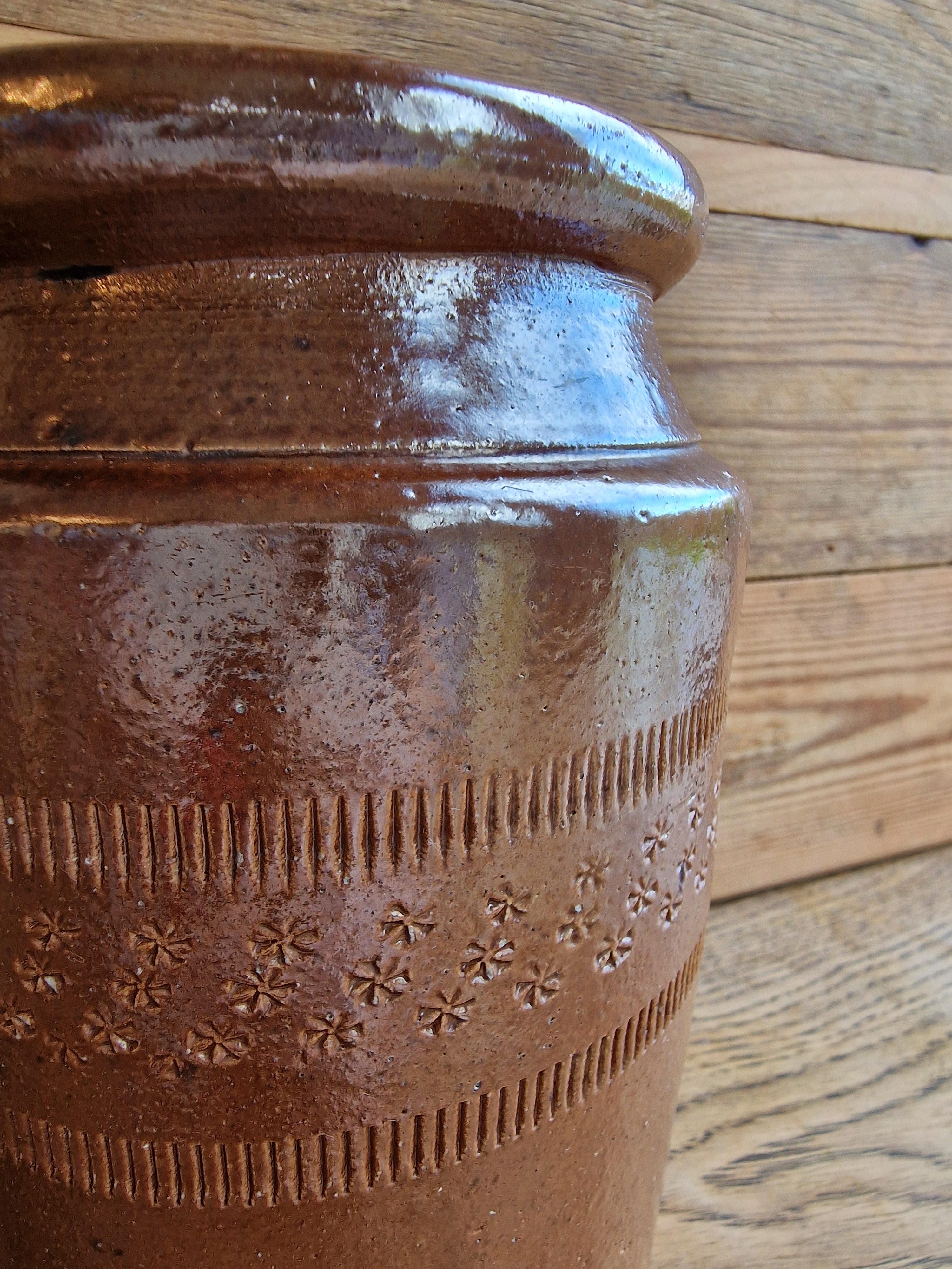 Brown Stoneware Jar