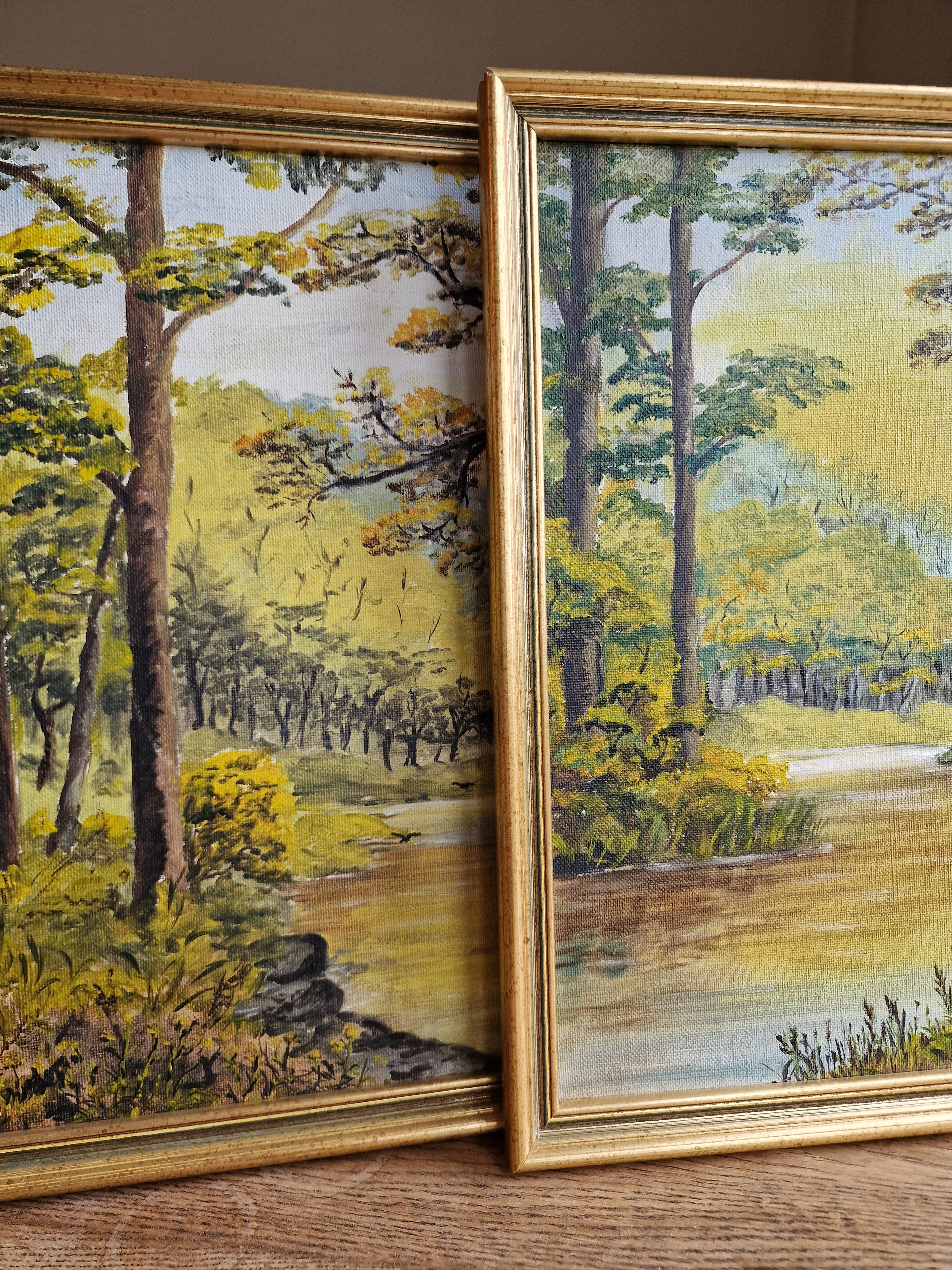 Vintage Landscape Oil On Board