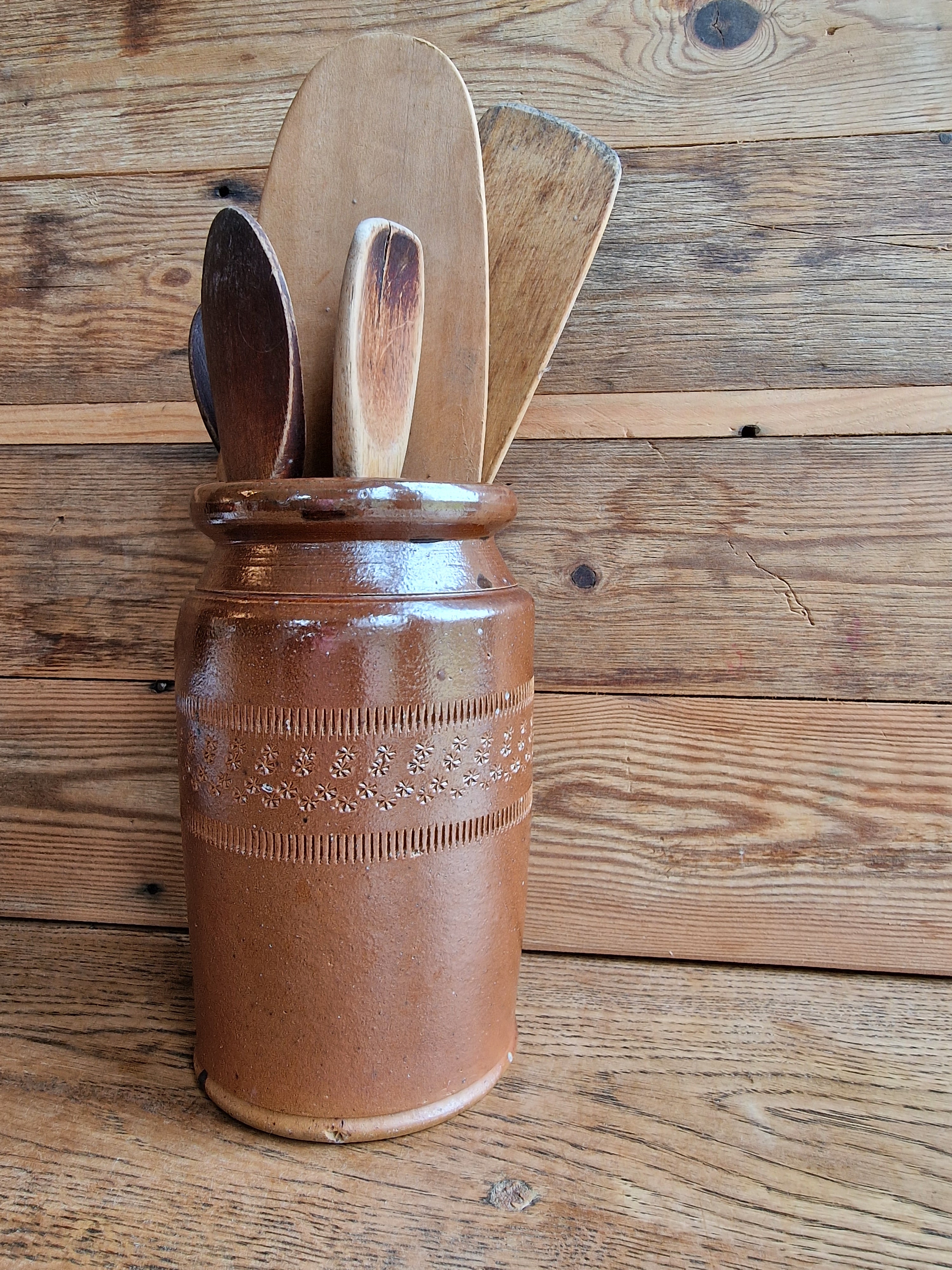 Brown Stoneware Jar