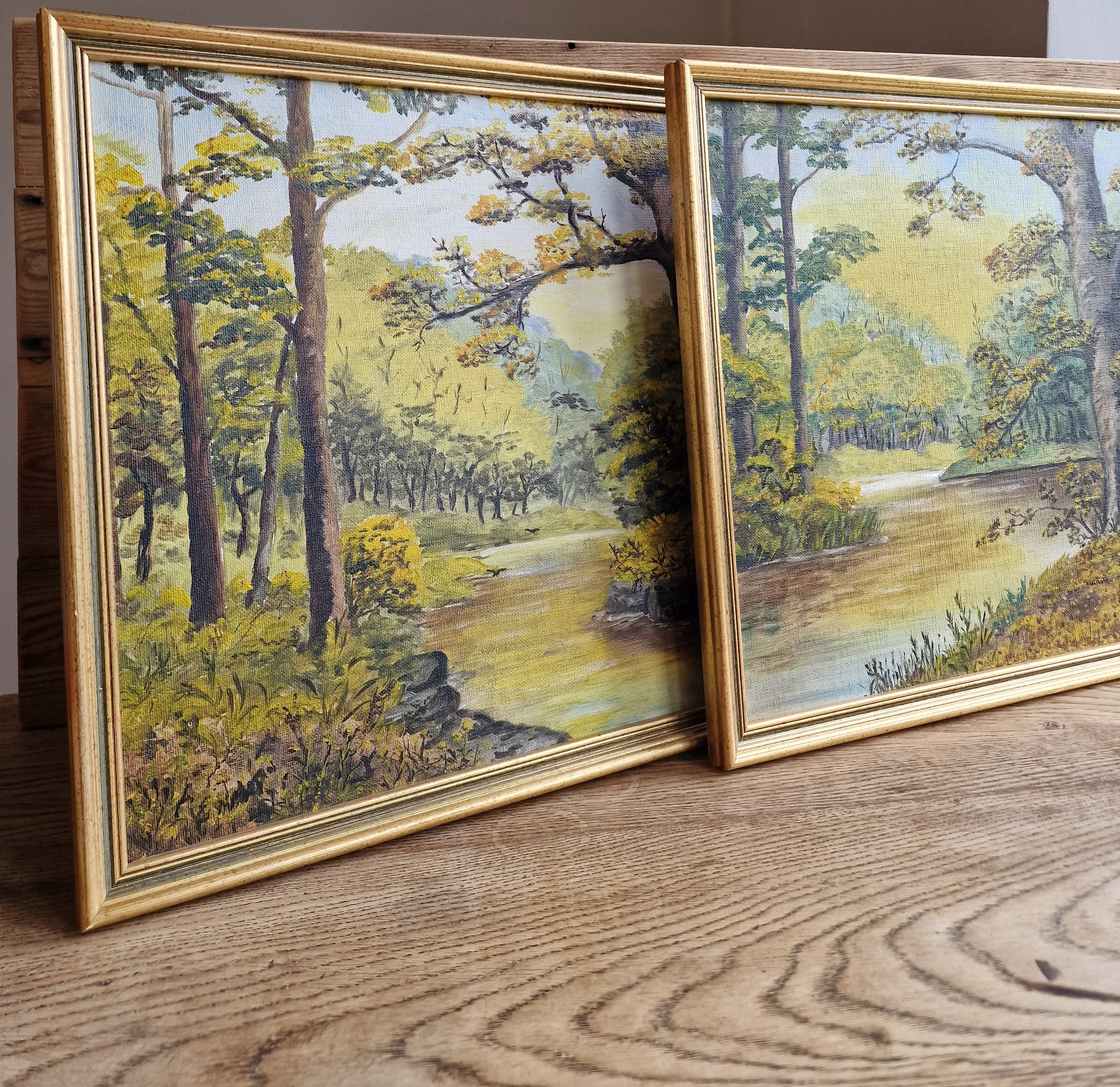 Vintage Landscape Oil On Board