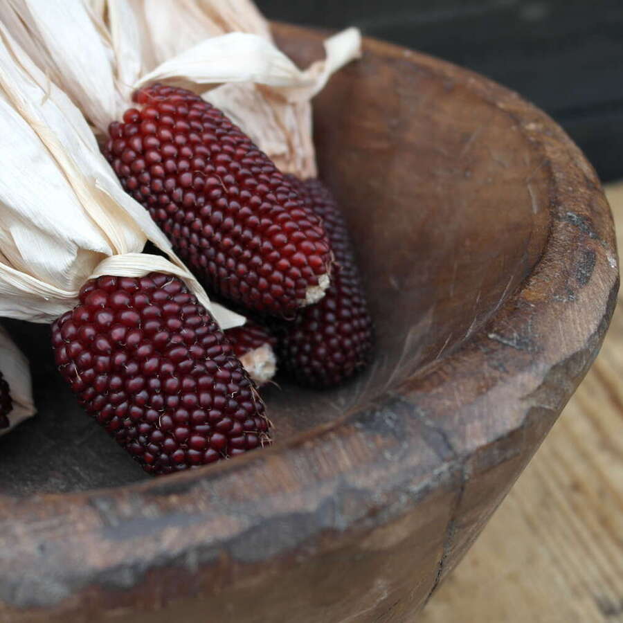 French hand carved wooden bowl