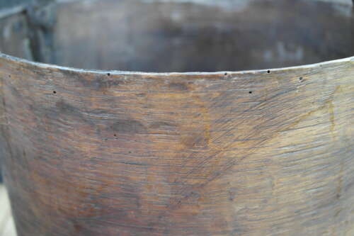 French antique bentwood pail with natural branch handle