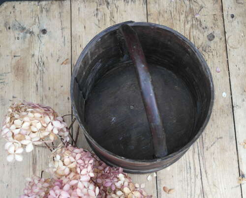 French antique bentwood pail with natural branch handle