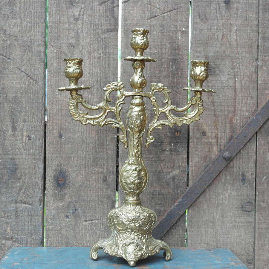 French brass candelabra