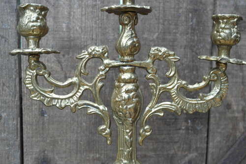 French brass candelabra