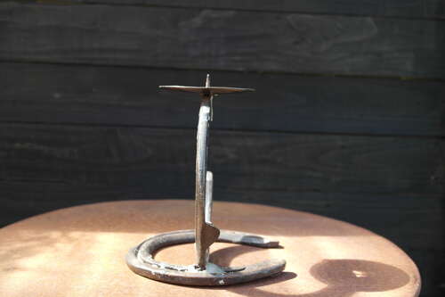 Handmade horseshoe candlestick