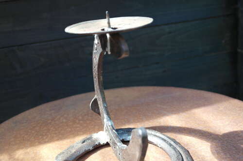 Handmade horseshoe candlestick