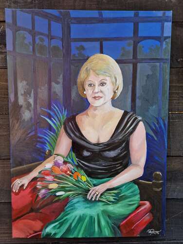 Portrait oil on canvas by Peter Ramage