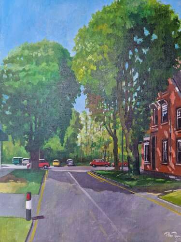 Street scene oil on canvas by Peter Ramage