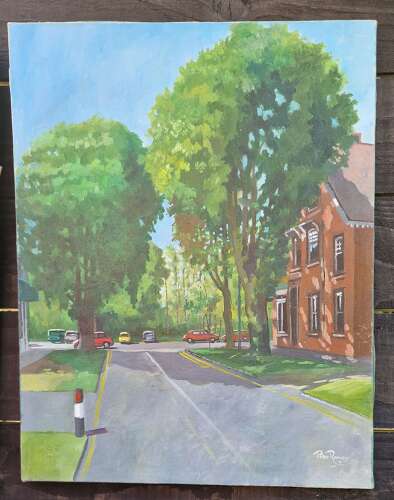 Street scene oil on canvas by Peter Ramage