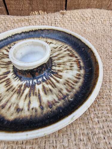 Studio pottery dip or egg plate