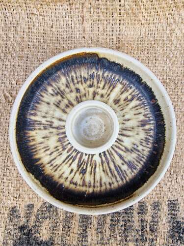 Studio pottery dip or egg plate