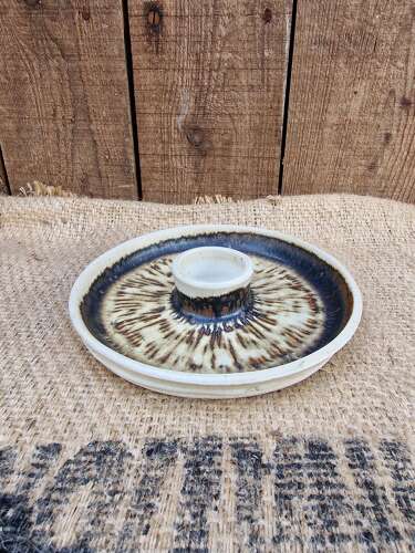Studio pottery dip or egg plate