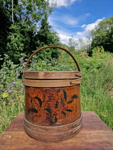 Antique pine bucket