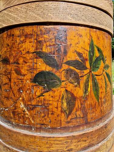 Antique pine bucket