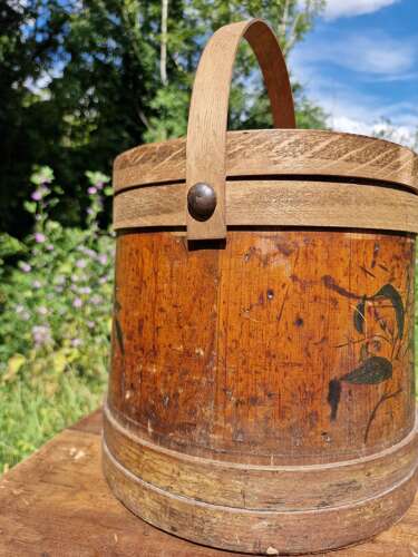 Antique pine bucket