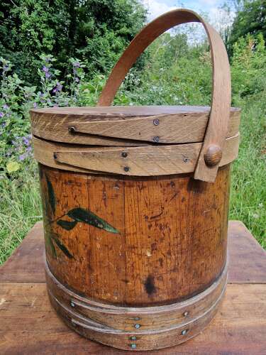 Antique pine bucket