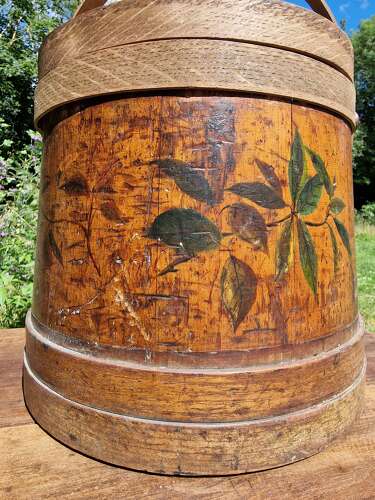 Antique pine bucket