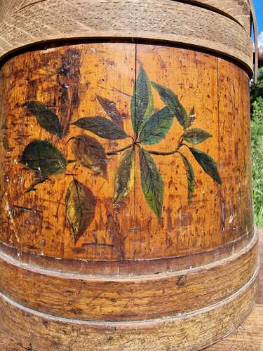 Antique pine bucket