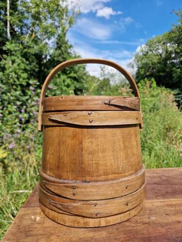 Antique pine pail