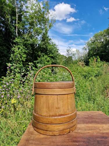 Antique pine pail