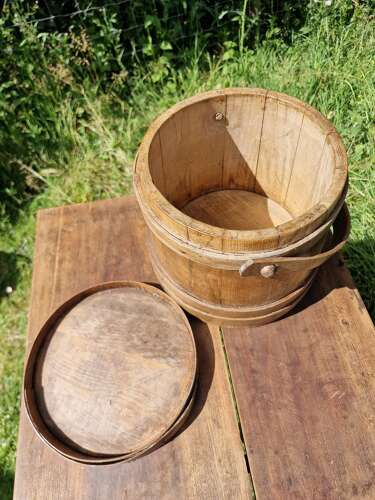 Antique pine pail