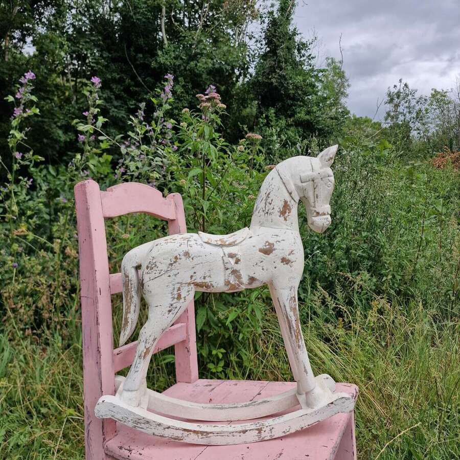 Painted Wooden Rocking Horse