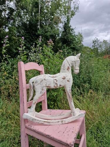 Painted Wooden Rocking Horse