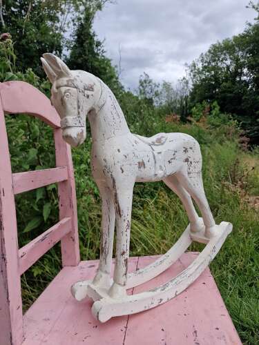 Painted Wooden Rocking Horse