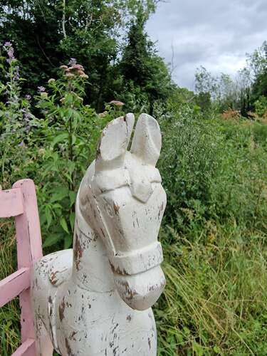 Painted Wooden Rocking Horse