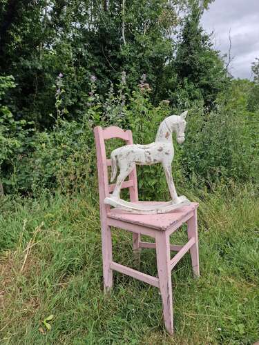 Painted Wooden Rocking Horse