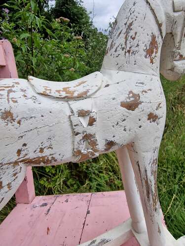 Painted Wooden Rocking Horse