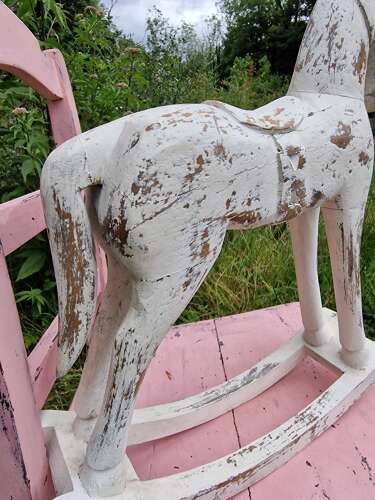 Painted Wooden Rocking Horse