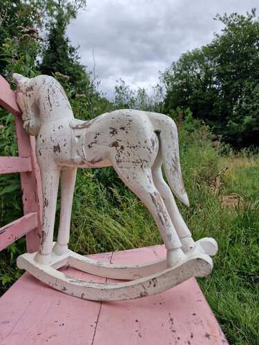 Painted Wooden Rocking Horse