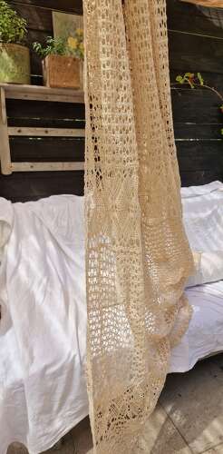 French Hand Crocheted Curtain Panel
