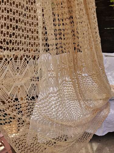 French Hand Crocheted Curtain Panel