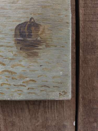 Signed 1916 marine oil painting by A. Bull