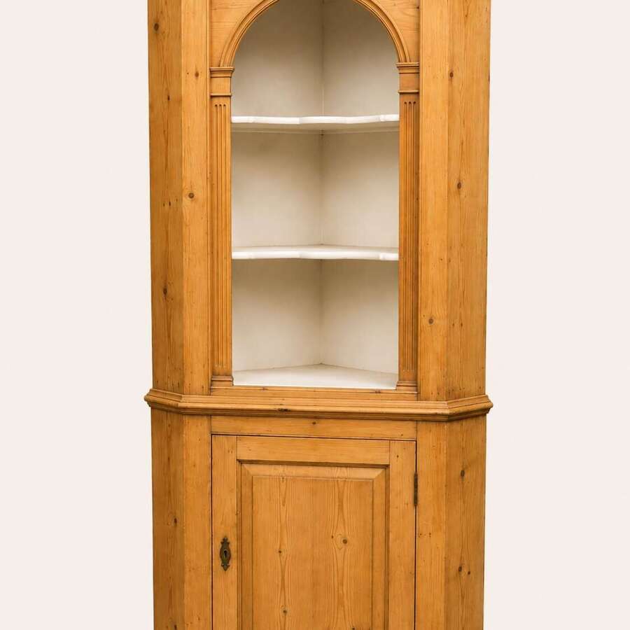 Victorian pine corner cupboard